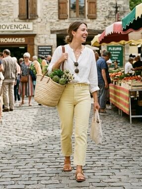 MADEWELL 90's Straight High Rise Jeans In Light Yellow Size 30 NWT